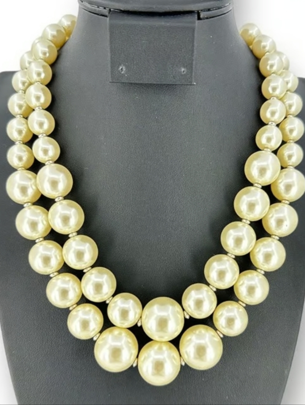Vintage Faux Pearl Double-Strand Necklace